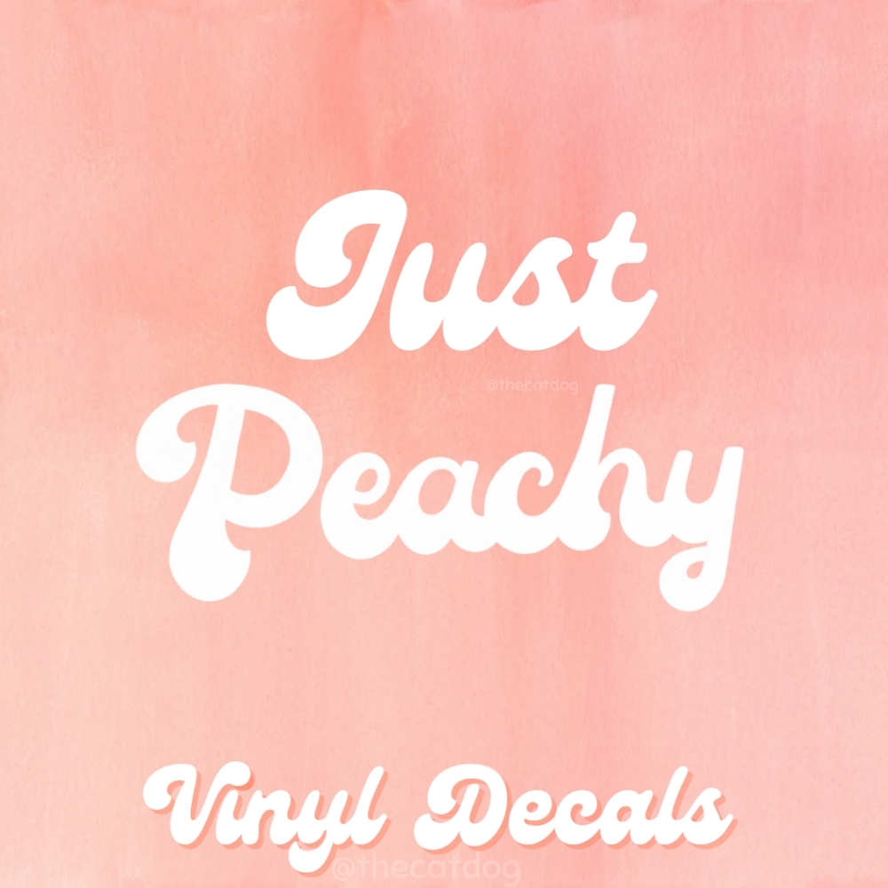 Just Peachy Retro Vinyl Decals Handmade